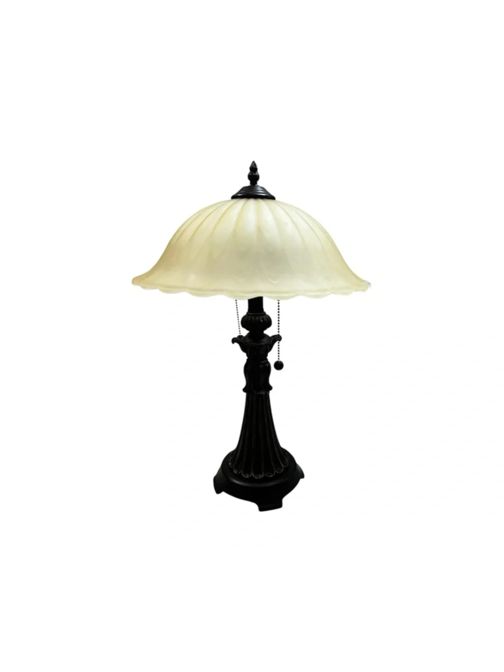 Vintage-Inspired Brown Fairy Lamp with Cream Glass Shade - Picture 7 of 7